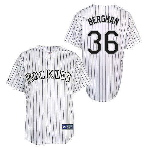 Christian Bergman #36 Youth Baseball Jersey-Colorado Rockies Authentic Home White Cool Base MLB Jersey